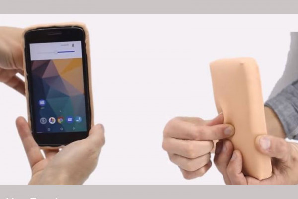 Phone case created out of artificial skin